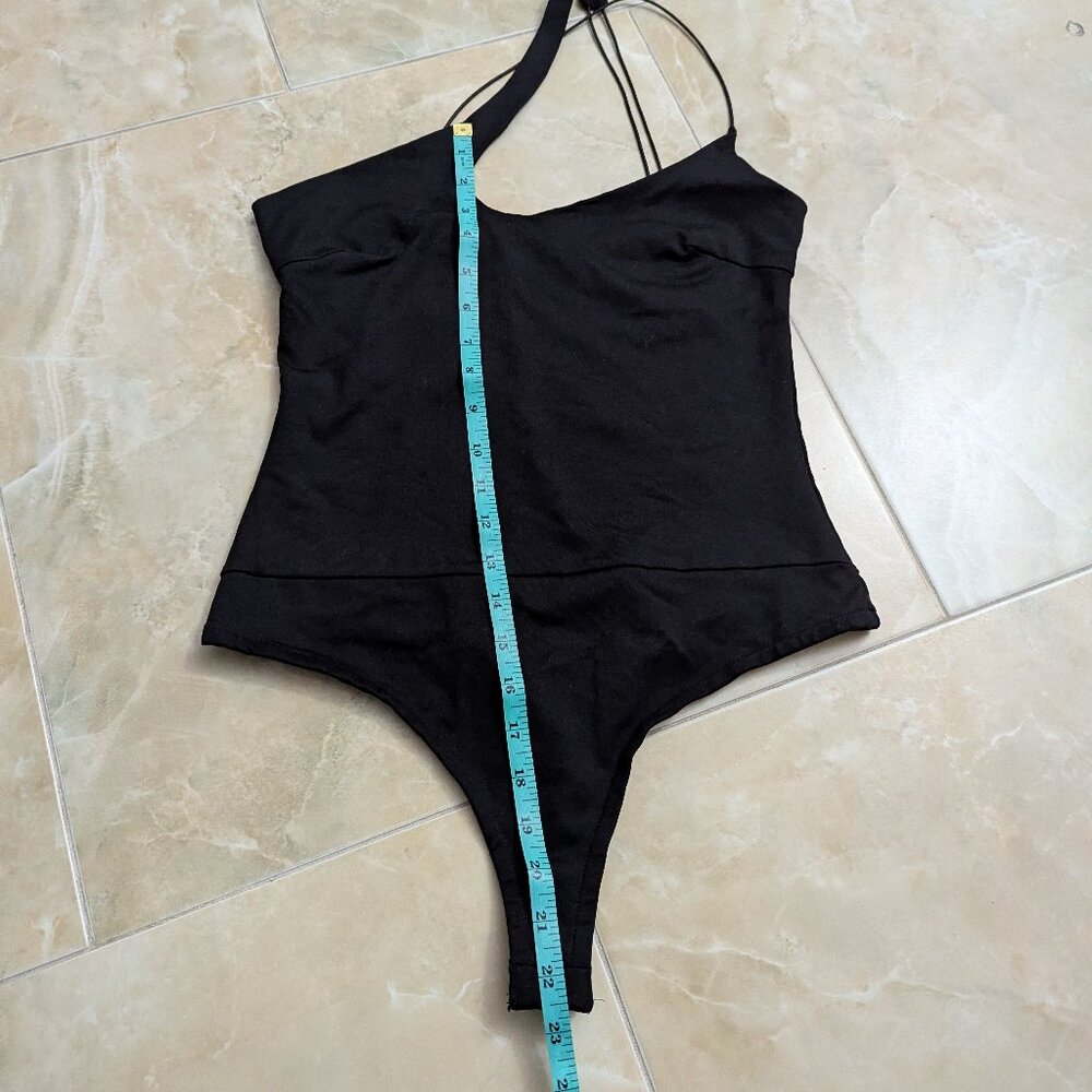 Lulus Heading Out Tonight Black Asymmetrical One-shoulder Bodysuit - Size S - Picture 9 of 9